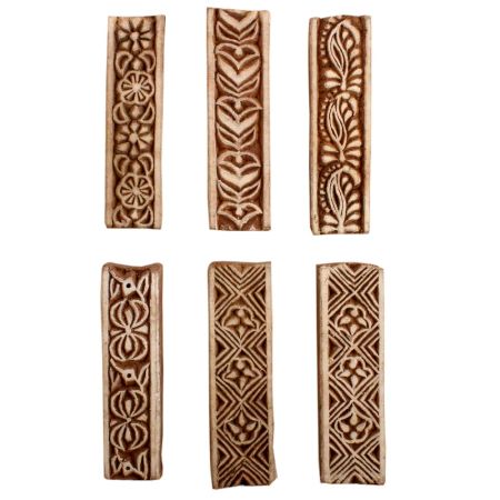 Set of 6 Piece New Mix Wooden Printing Block